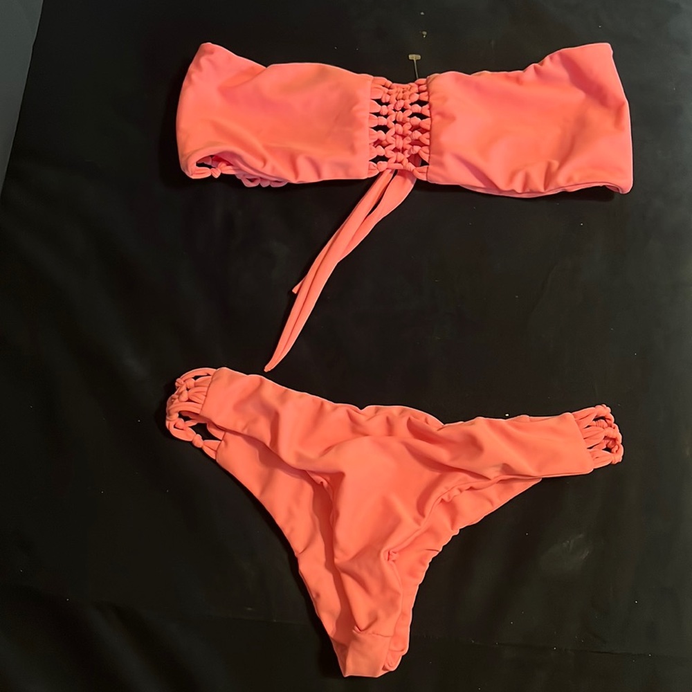 Two piece pink bikini